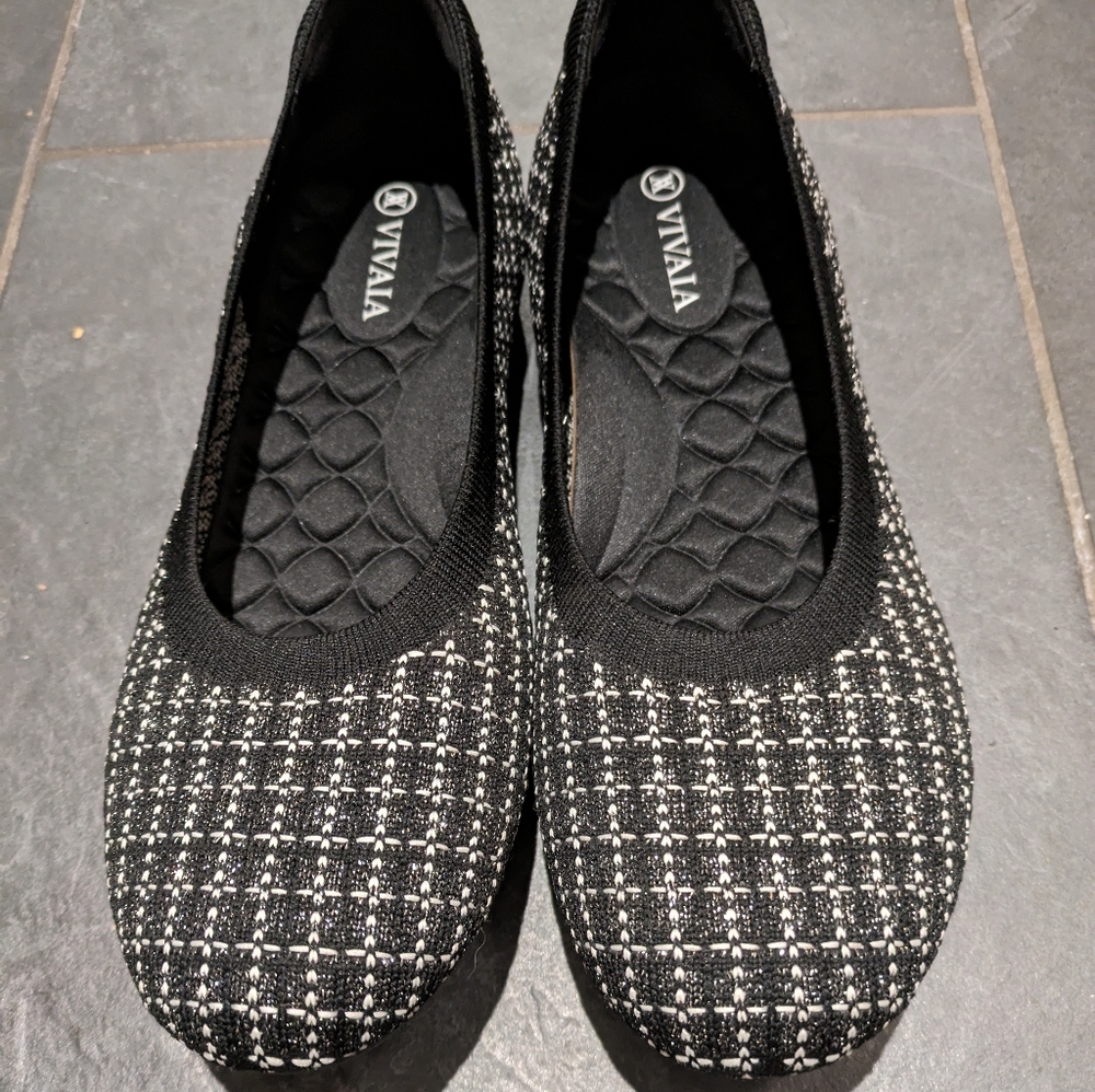 Vivaia plaid sparkle Claire flats size 9-9.5